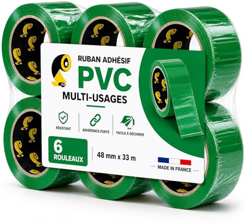 Scotch silencieux vert 48 mm pour fermer et identifier les cartons d'expédition