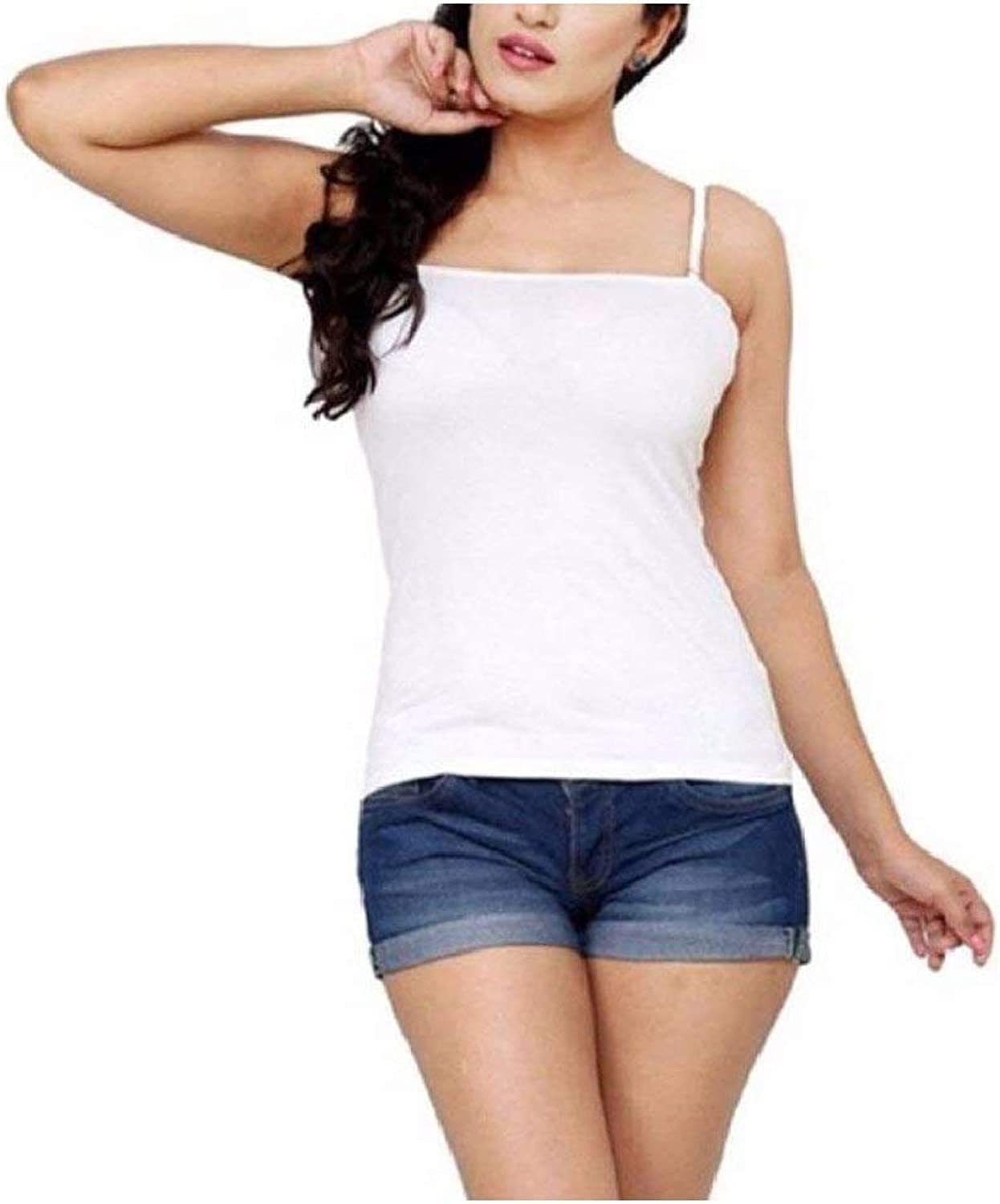 OK INTERPRISES Women Girls Camisole with Removable and Adjustable Strap Slip Spaghetti Top Innerwear (Free Size: Size Best fit 30 � 36 I WHITE-image-26