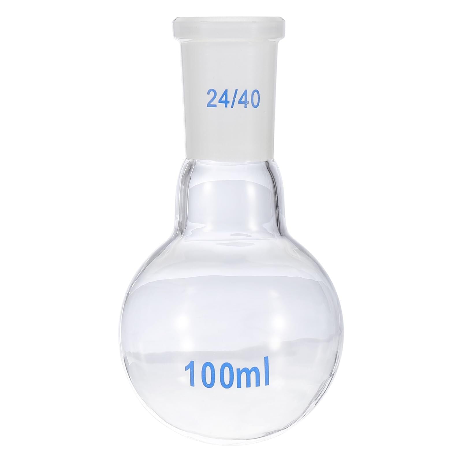 Ballon à Fond Rond 100ml en Verre Borosilicate, avec Joint Rodé 24/40 pour Laboratoire