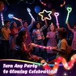 LovesTown 24PCS Light Up Glow Sticks Pop Tubes, Glow in the Dark Party Favor Supplies for Kids Supplies, Light Up Necklace Bracelet Accessories for Boys Girls Birthday Valentines Gifts, Goodie Bags - Image 2