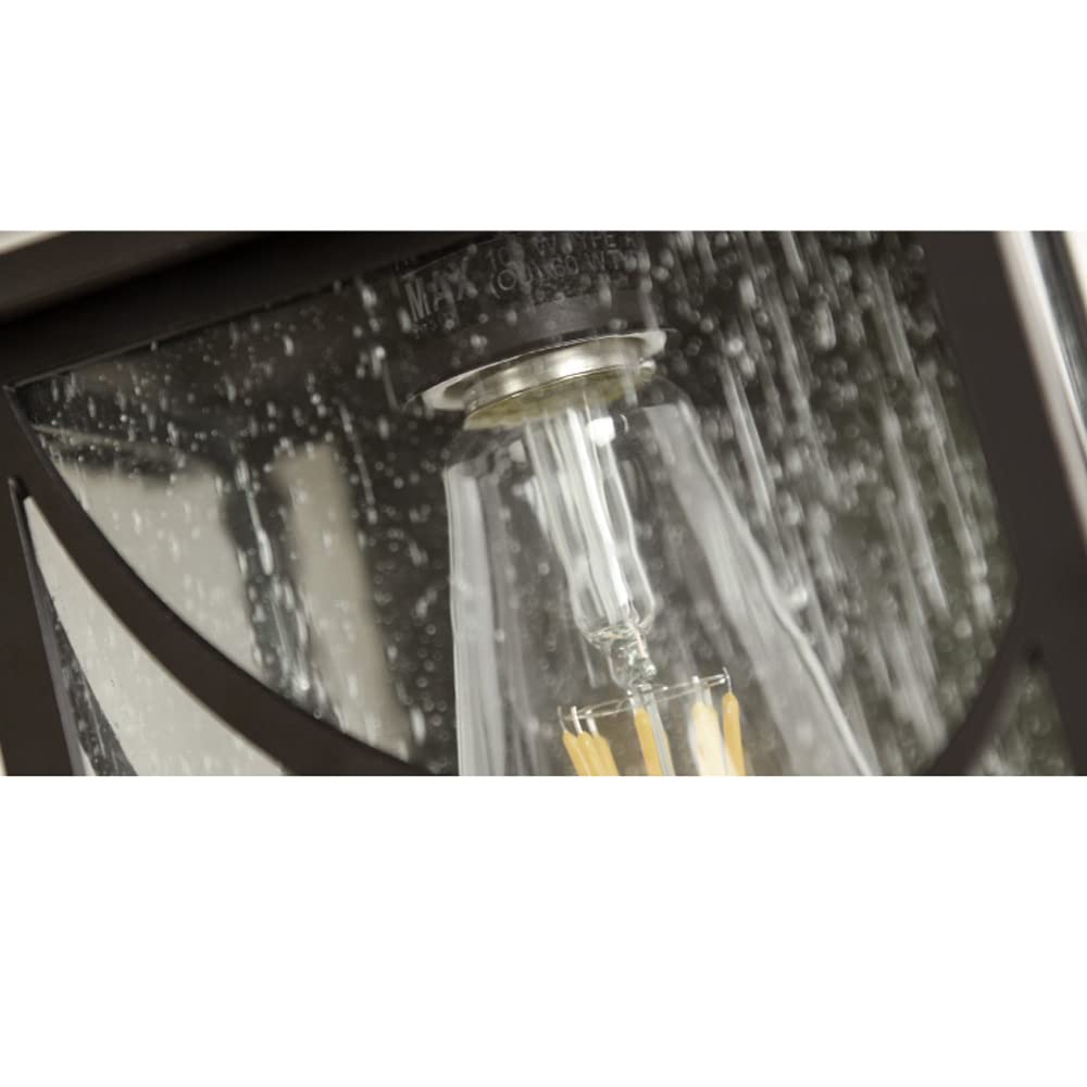 Kinkiet w stylu retro w stylu wiejskim z kwadratowego szkła, abażur, lampa ścienna, oświetlenie zewnętrzne, kinkiet, podwórze, ogrody.