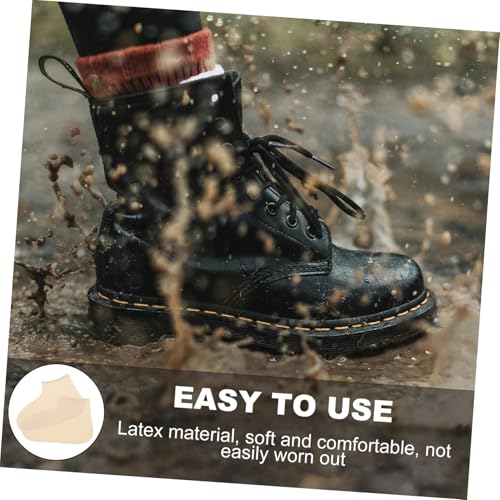 3 pares de fundas protectoras para calzado para mujer, fundas impermeables para botas, hechas de látex miniatura 4
