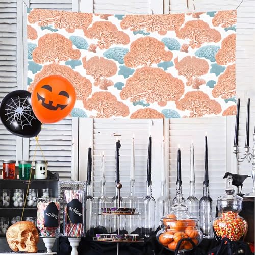 MINDBBDFJ Coral Reef Print Banners And Signs For Outdoor/Indoor,Personalized Banner Customizable Parties Halloween Banner (180x90cm)2