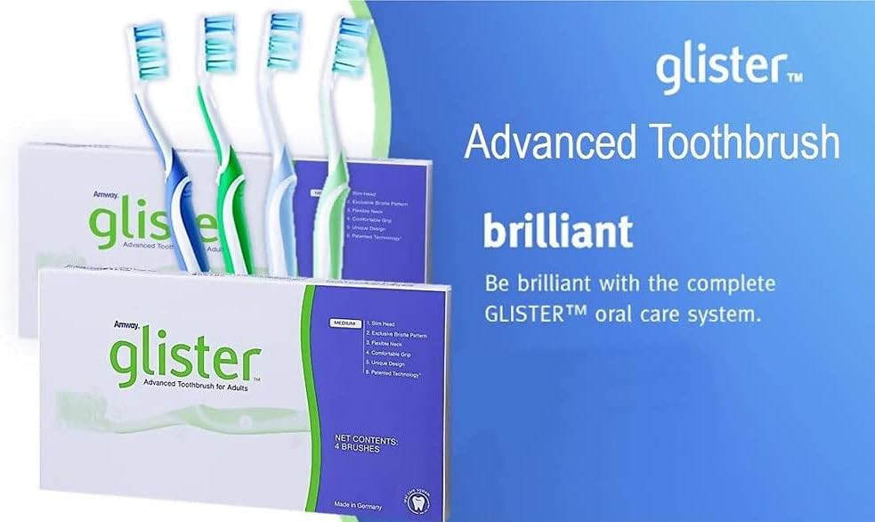 Amway 100957 High-Quality Toothbrush GLISTER™ Pack of 4