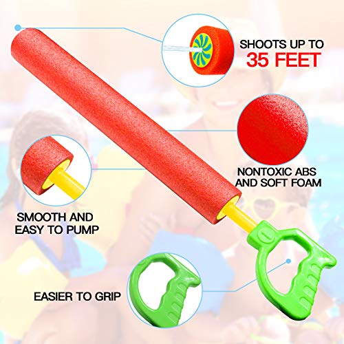 ToyerBee Water Gun, 6 Pack Water Guns for Kids-Pool Toys-Shoots Up to 35 Ft, Water Blaster Squirt, Water Cannon for 4.5.6.7 Year Old Boys& Girls& Adults, Pools Party& Water Toys