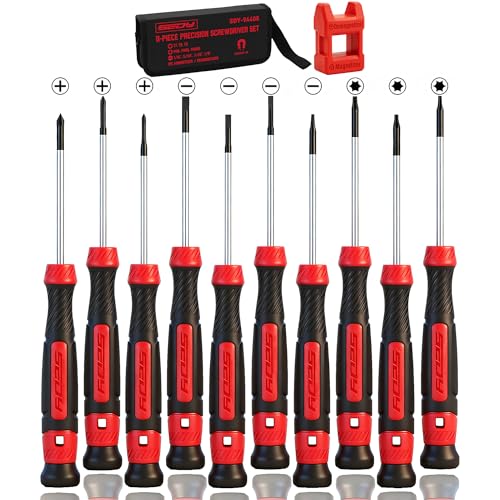 11-Piece Precision Screwdriver Set - Magnetic Mini Screwdrivers for Eyeglasses, Watches, Computers...