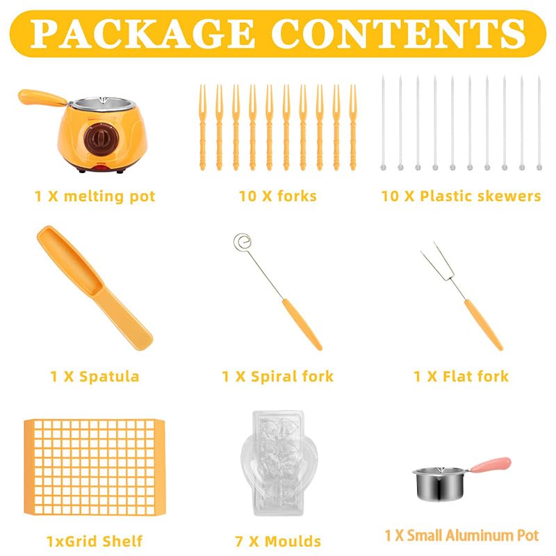 Set di mini pentole per fonduta di cioccolato, kit elettrico con stampo fai da te e accessori per caramelle e prodotti da forno per formaggio