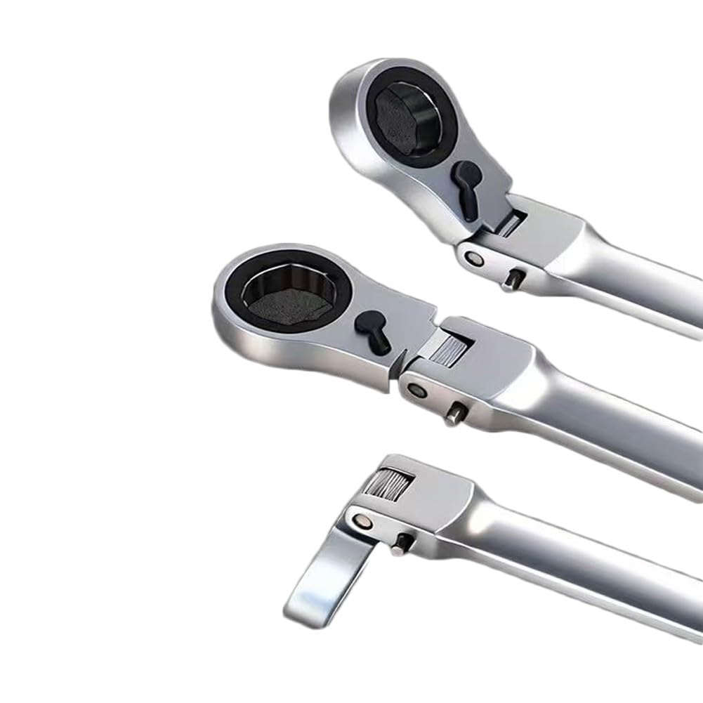 SPORTARC Set di chiavi a bussola, cricchetto a 72 denti, design passante, testa girevole a 180°, kit da 17 pezzi in acciaio legato per riparazione auto fai da te