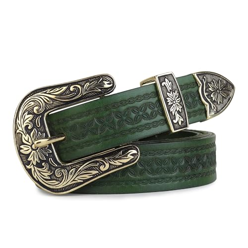 Image of 25mm Genuine Leather Waist Belt for Women - Fancy Vintage Buckle Belt For Jeans | Stylish Adjustable Party Belt For Ladies /Girls /Women | Waist Size 28-44 Inches