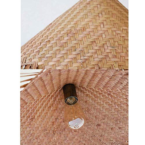 Lámpara de bambú colgante de techo hecha a mano 40W E27 de 45 cm 2