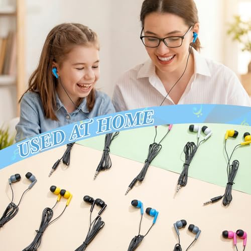 Image of Kigeli 300 Packs Wired Earbuds Bulk, Pure Black