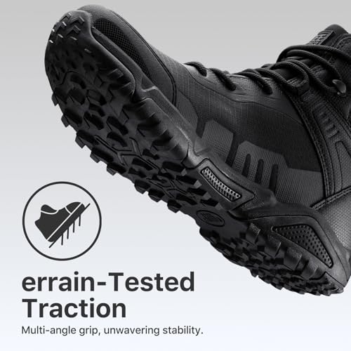 Image of FREE SOLDIER Men's Waterproof Tactical Work Boots Lightweight Comfortable Combat Hiking Boots