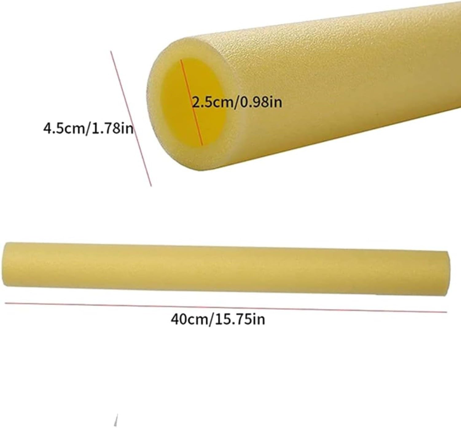 Funda de Espuma para Poste de trampolín, Protector Acolchado, 40 cm de Largo, Material Esponjoso, 4,5 cm de diámetro Exterior, Paquete de 10 Unidades, Yellow