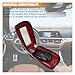 LAINLOY Car Key Fob Case, Genuine Leather Remote Keychain Bag, Car Smart Key Fob Protector Cover for Men Women (Wine Red)