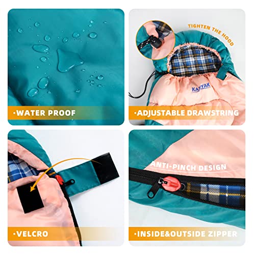 KANYAK Camping 32℉ Sleeping Bags for Adults Kids Teens Cold Weather Warm Sleeping Bag Winter for 3-4 Season Camping, Camping Gear Equipment, Traveling, and Outdoors… - Image 3