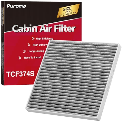 Puroma Cabin Air Filter with Activated Carbon Replacement for CP374 CF10374 CAF1765 CAF7765 Tacoma Dodge Dart Pontiac Vibe 87139-YZZ09 and 88508-04010 Chrysler: 68164981AA
