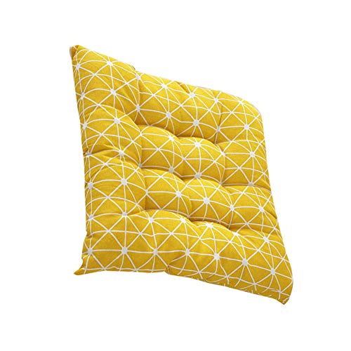 Cratone Kitz Garden Cushion Yellow Chair Cushion with Ties Padded Seat Cushion for Garden Chair Cushion Balcony Patio