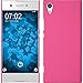 Produktbild PhoneNatic Case kompatibel mit Sony Xperia XA1 - Hülle pink gummiert Hard-case + 2 Schutzfolien