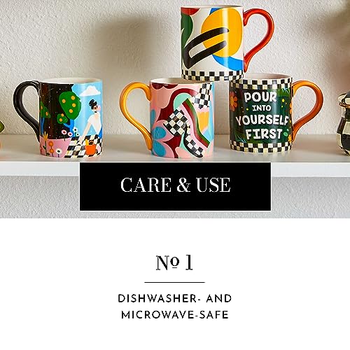 Taza MacKenzie-Childs decorativa de cerámica con asa miniatura 5