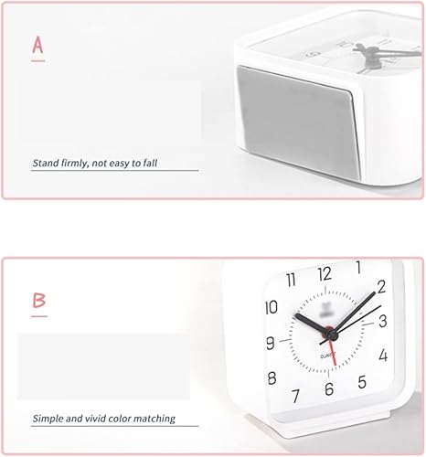 Miniatura 2 de Alarm Clock Bedroom Alarm Clock with Night Light, Non-Ticking Silent, Battery Operated, Ideal for Bedroom, Home Office and Dorm Room Table Clock