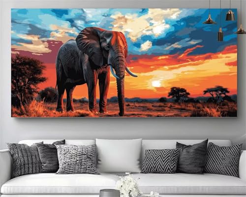 Peinture diamant éléphant kit complet 5D point de croix cristal 50x100cm