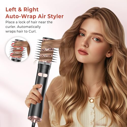 5 In 1 Magic Styler Hair Stylers For Women, 1000w Hair Dryer Brush With Auto Rotating 360° Blow Dryer Brush, Air Curler, Air Dryer Hair, Multi Stylersfor Straightening Curling Volumizing & Drying Hair - Image 3