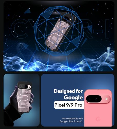 Image of KAPAVER Back Cover Case Compatible for Google Pixel 9 /9 Pro (PC+TPU) (Cyber-i Black)