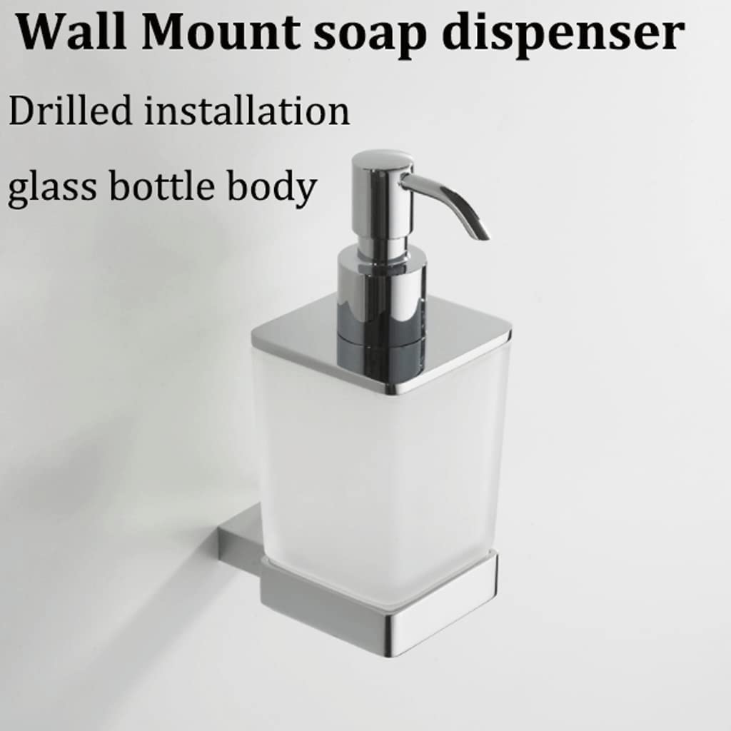 Dozownik mydła Glazen Zeepdispenser Muurbevestiging Herbruikbare Werkbladen Lotion Dispensers Badkamer Handpers Type Lotion Fles 8.5oz do łazienki