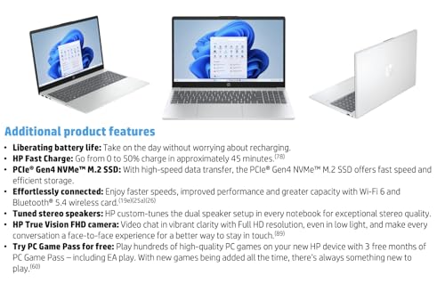 Image of HP OmniBook 3 AI Powered Laptop 15.6 inch Touchscreen IPS FHD Display (AMD Ryzen AI 5 330, 64GB DDR5, 4TB PCIe SSD, AMD Radeon 820M, Fingerprint, WiFi 6, Webcam, Bluetooth 5.4, Win 11 Home) w /USB-C Dock