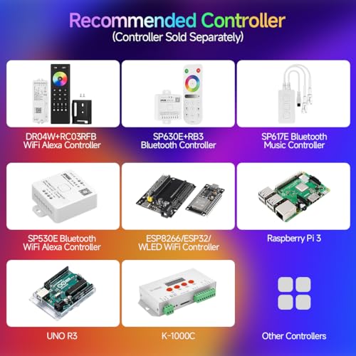 Image of BTF-LIGHTING FCOB IP66 COB LED Strip WS2814 IC RGBW 6000K 2X16.4FT Total 32.8FT 784LED /m DC24V Flexible High Density Color Chasing Light 10mm Width for Indoor Decor(No Adapter or Controller)