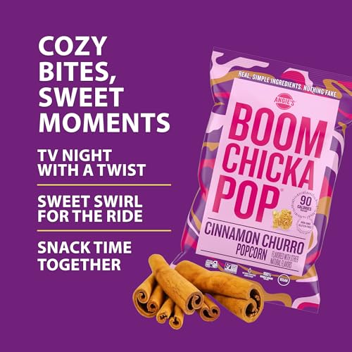 Angie’s BOOMCHICKAPOP Cinnamon Churro Popcorn, 6 oz. Bag | Gluten-free; vegan; Cinnamon Churro flavor; great for movie night & entertaining - image 4