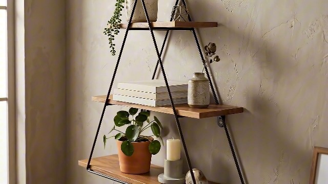 Amazon.com: Triangle Decorative Wall Shelf – 3-Tier Metal & Wood