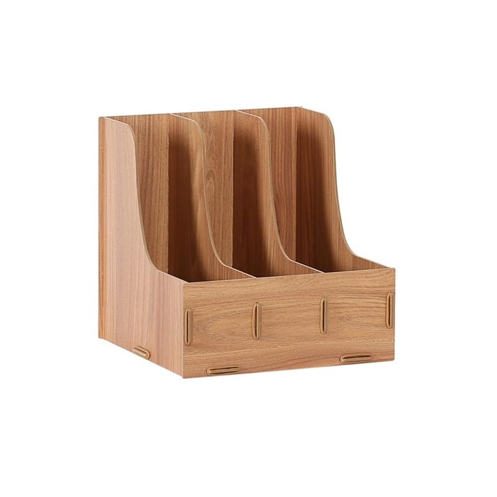 FZL02068LM Paper Organizers Desk Organizer A4 Paper Sorter Magazine File Holder Vertical Horizontal Stationery Supplies Storage Office Trays(Bruin)