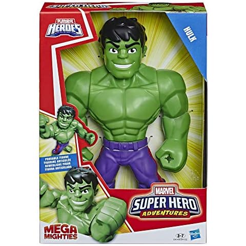 Playskool Heroes Marvel Super Hero Adventures Mega Mighties Hulk Collectible 10 Inch Action Figure, Toys for Kids Ages 3 and Up Cover