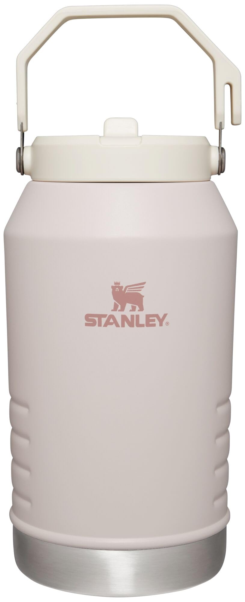 StanleyIceFlow Flip Straw Jug with Handle 96 oz| Twist On Lid and Flip Up Straw | Leak Resistant for Travel and Sports | Insulated Stainless Steel |BPA-Free |Rose Quartz