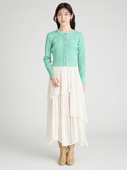 Amazon.co.jp: [セルフォード] アシメヘムドレス&トリムリブカーデ