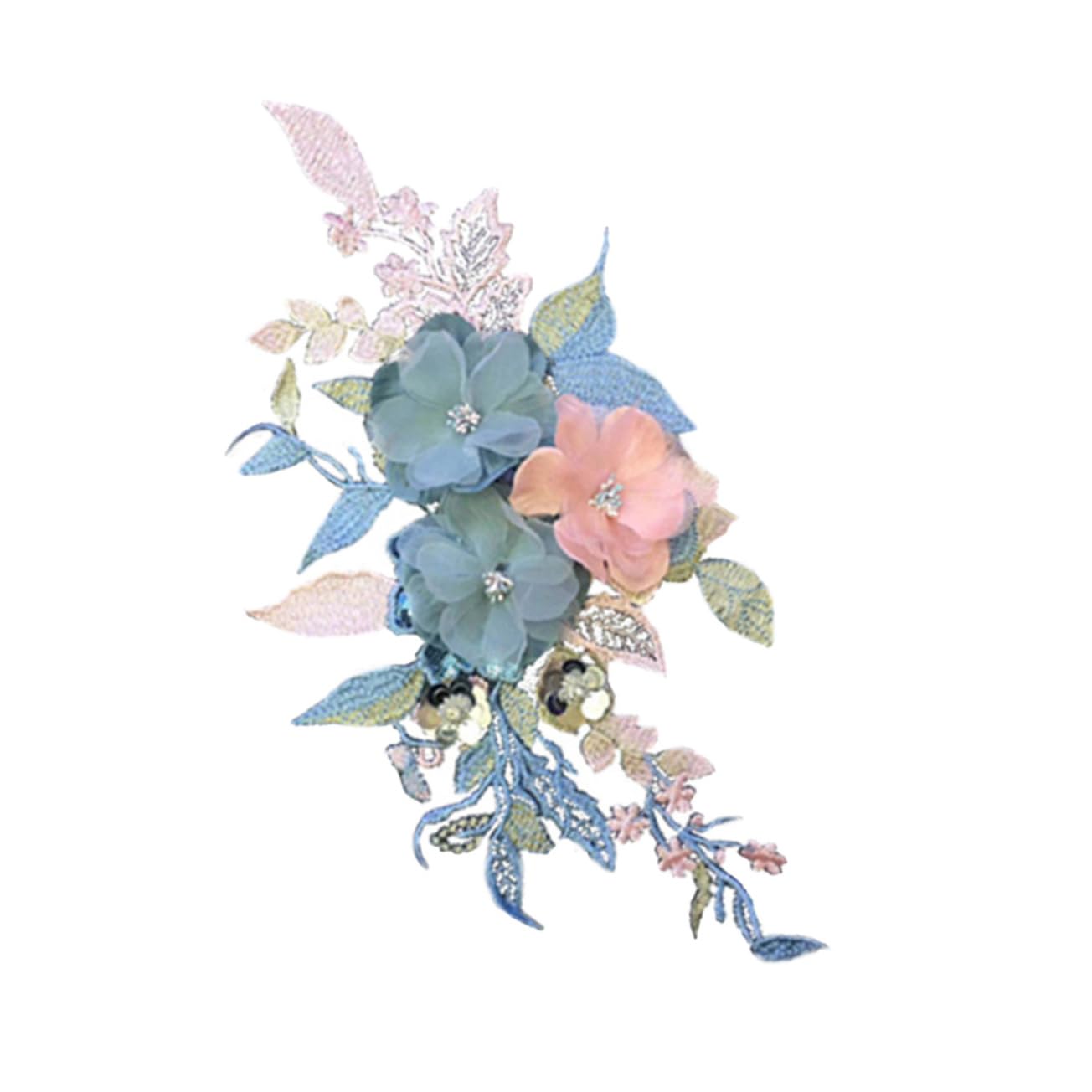 Adornos para Ropa, Parches Bordados de Tela Flores