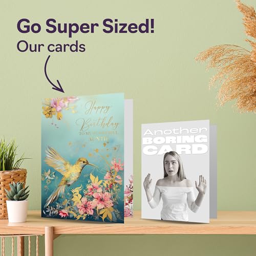 Giftzie GCARD-A5DG-GOLDBIRDS-AUNT-FBA Beautiful Gold Birthday Cards For Aunt thumb #3