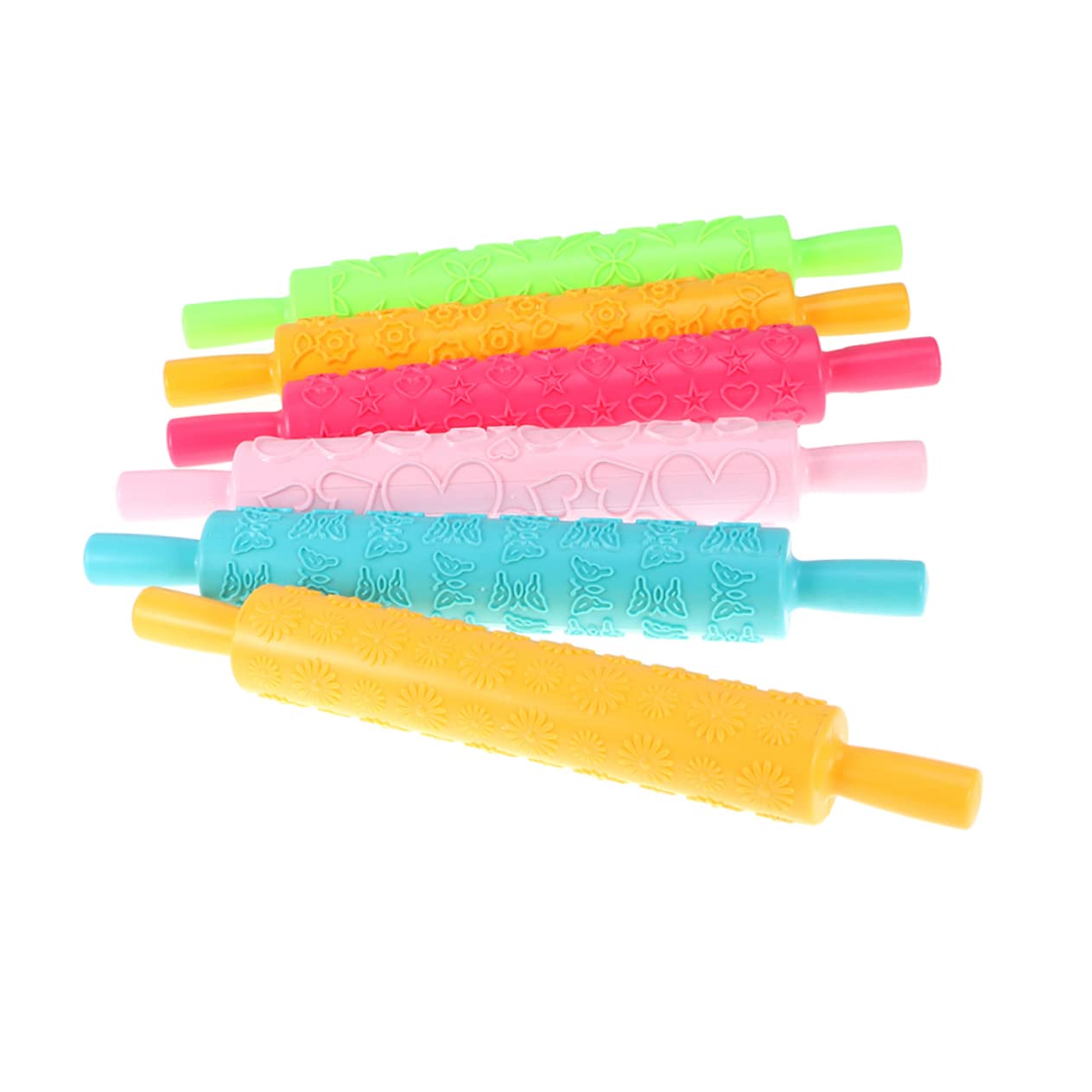 TOPBATHY Rouleaux à Pâtisserie Multifonction 8 Pièces en Plastique Alimentaire, Motifs en Relief Variés, Outil pour Pâte Roulée, Décoration Gâteaux Maison, Accessoire Plusieurs Styles