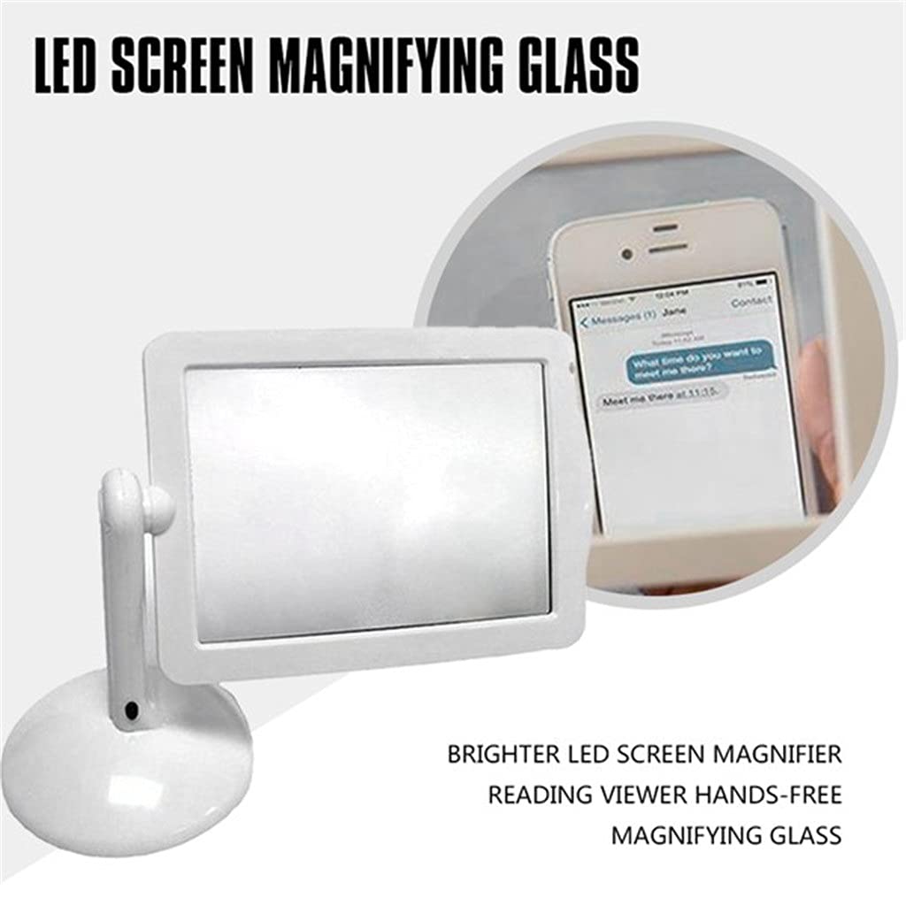 Lupa de Pantalla LED más Brillante, Visor de Lectura, Lupa Manos Libres, Gafas de Lectura portátiles de Regalo para Padres