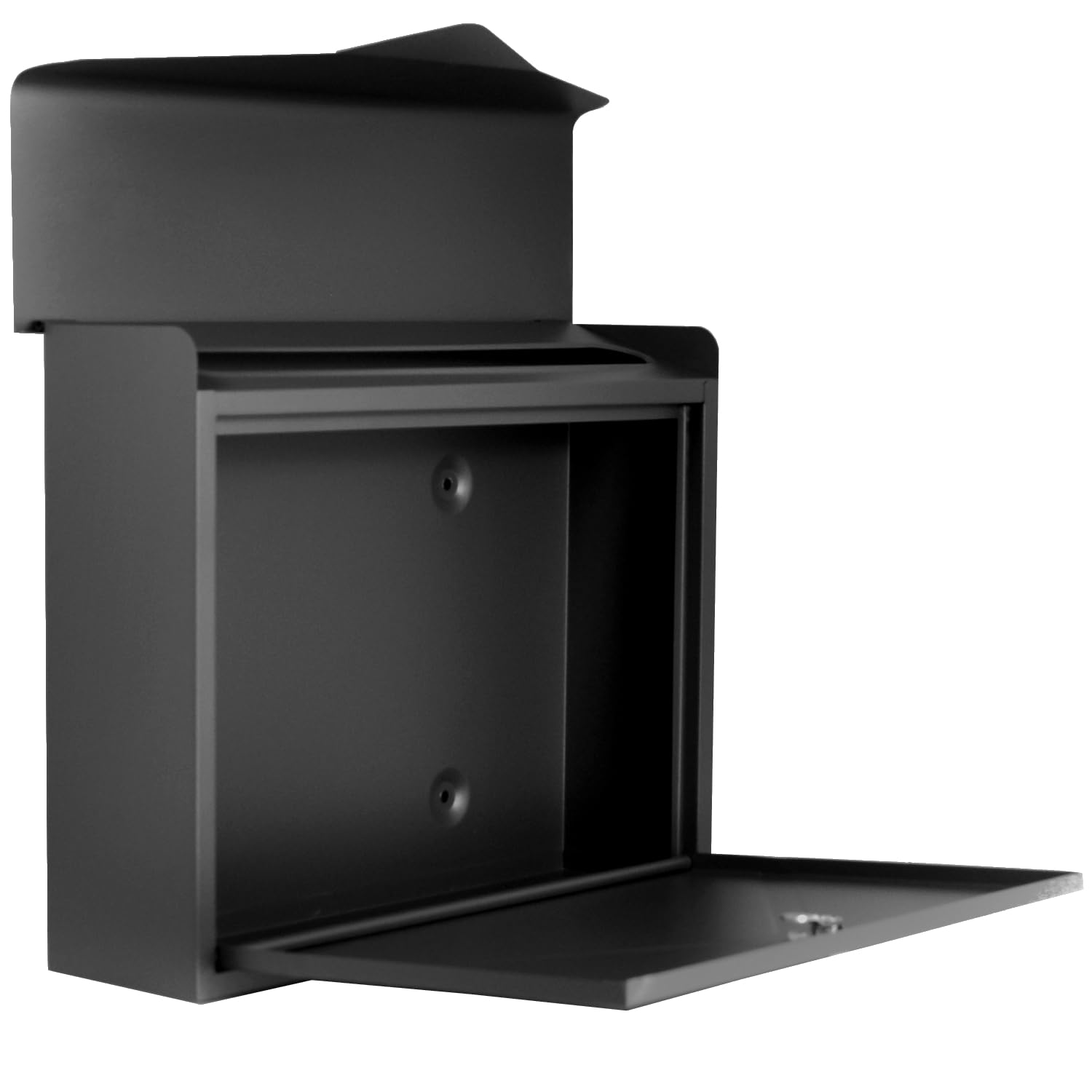 Buzón de diseño de Pared sin Tubo para periódicos | Negro mate RAL 9017, adecuado para A4/C4