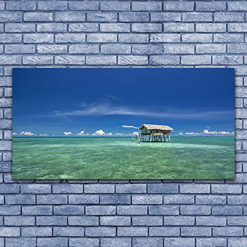 Tableau mural moderne paysage mer impression sur verre trempé