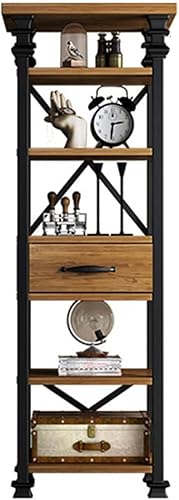 Archivador vertical industrial de 5 niveles, estantería abierta de 70.9 pulgadas de alto con cajón, armario de almacenamiento de pie para sala de