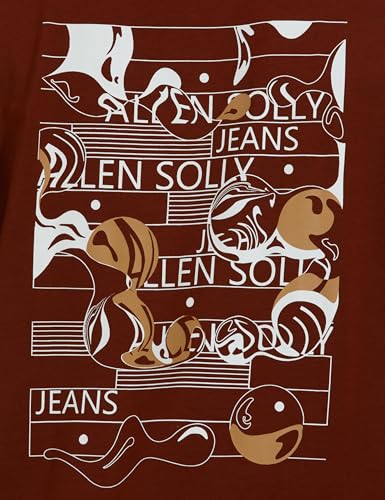 Image of Allen Solly Men's Cotton T-Shirt | Drop Shoulder | Back Print | Regular Fit | Casual Streetwear Style