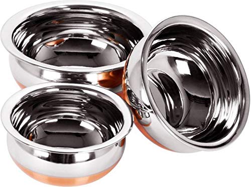 SINAL Steel Cook & Serve Handi Cookware Set, 2.250 L (Silver) SINAL Steel Cook & Serve Handi Cookware Set, 2.250 L (Silver)