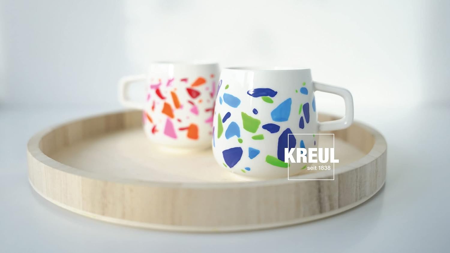 Kreul 16604-Glass Classic Set Color Living, 6 x 20 ml Brush, Cheerful and Brilliant Water Based Glass and Porcelain Paints, Multicoloured