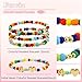 4PCS Initial Colorful Beaded Bracelets Initial Bracelets for Teen Girls Initial Colorful Beaded Bracelets Set Summer Boho Y2K Bohemian Stackable Letter A-Z Stretch Bracelets Birthday Jewelry Gifts(V)