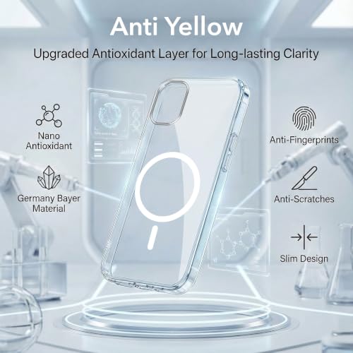 Image of Jkobi Lifetime Anti-Yellow MagSafe Compatible Clear Back Cover Case for Nothing Phone 1 (Sleek Hard Crystal | Shockproof and Camera Protection)