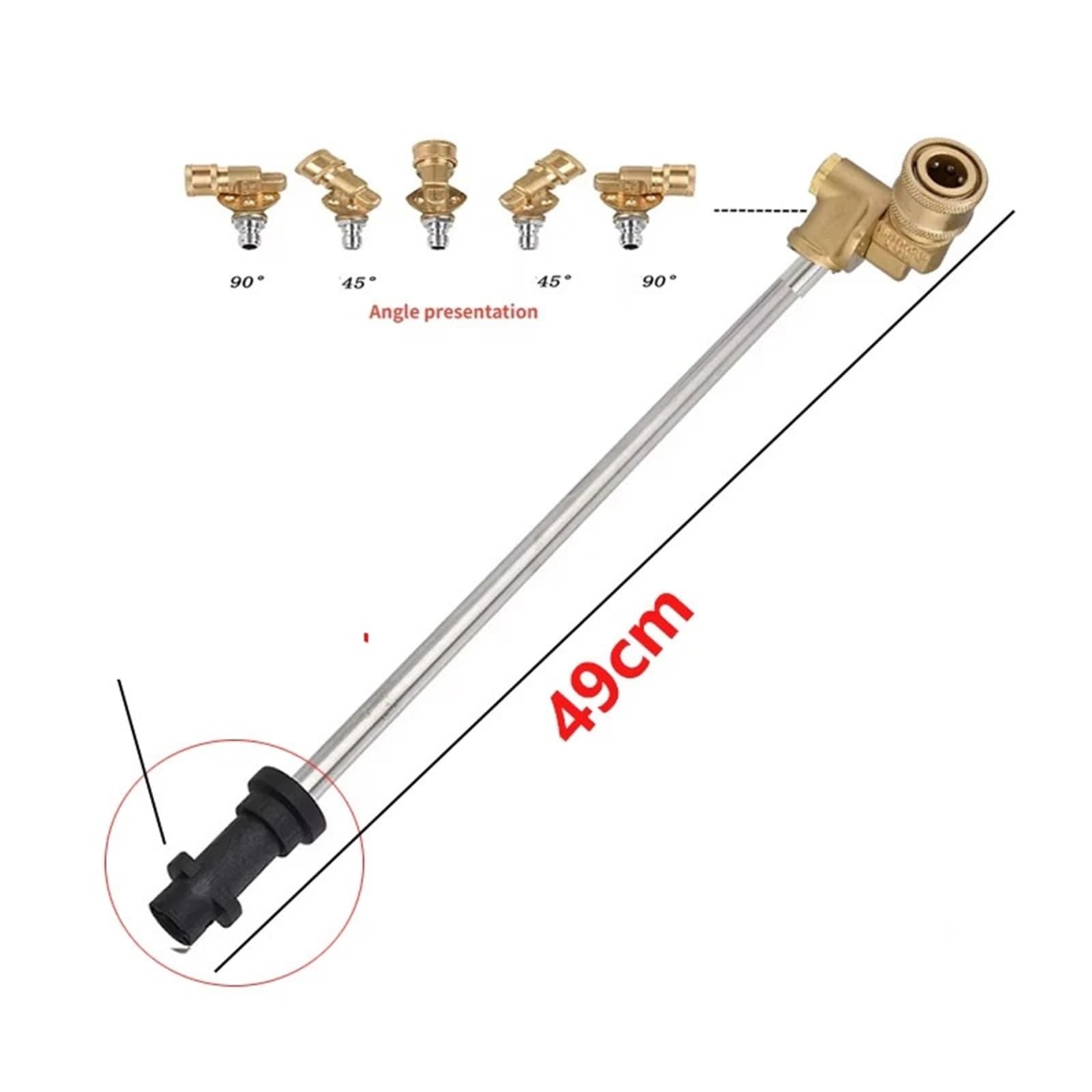 Varilla de Extensión para Hidrolimpiadora Extensión de manguera lavado a alta presión con interfaz conexión rápida universal for adaptador y boquillas acoplamiento pivotante 180 grados(Color 2)