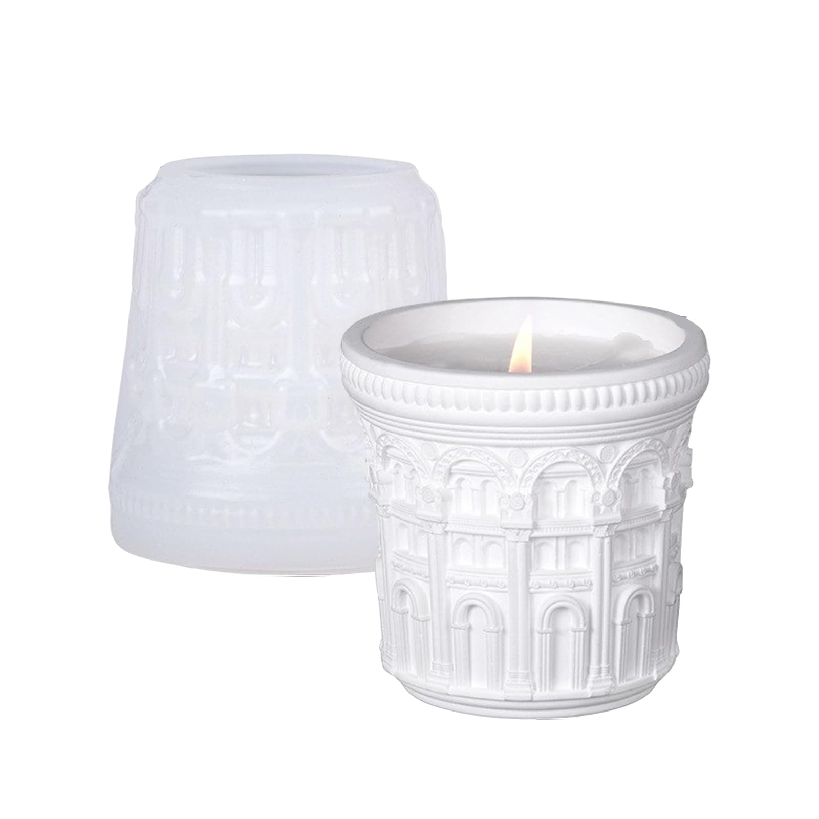 NEWFT Multipurpose Baroques Door Shaped Silicone Mould for Resin Art Candle Containers Craft Projects Easy Release